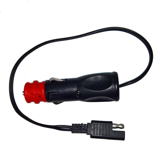 35 cm pigtail lead - cigarette lighter/DIN plug to SAE socket - unfused.